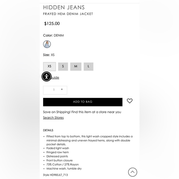 HIDDEN JEANS Frayed hem denim Blue Women's Jacket - Picture 4 of 10